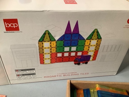BCP 110 Piece Rainbow Magnetic Building Tiles, Appears New, Appears Complete - Lot 870
