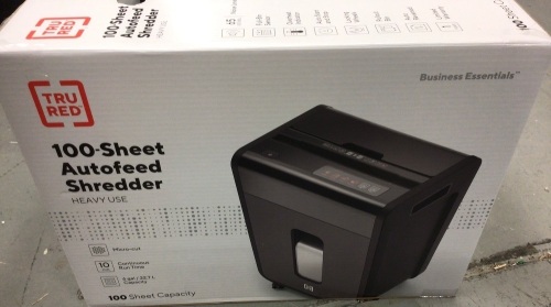 TruRed 100 Sheet Autofeed Shredder, New - Lot 93