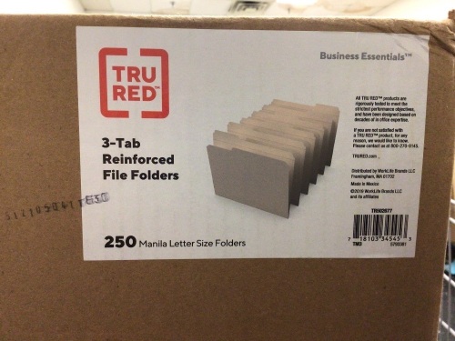 TruRed 3-Tab Reinforced File Folders - Lot 118