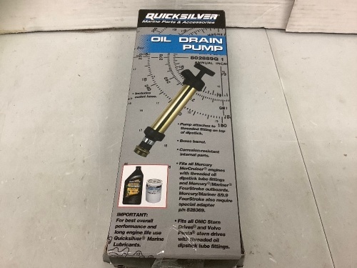 Quicksilver Marine Oil Drain Pump, E-Commerce Return - Lot 120