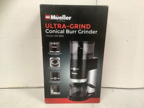 Mueller Ultra Grind Conical Burr Grinder, Powers Up, E-Commerce Return - Lot 144