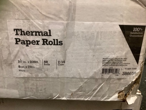 Box of Thermal Paper Rolls, Appears New - Lot 181