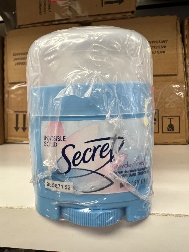 Box of 4- 6pack Travel Size Secret Deodorant, New - Lot 517