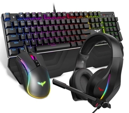 HAVIT Mechanical Keyboard, Mouse & Headset Kit, Missing A Key, Untested, E-Commerce Return - Lot 560