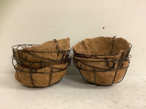 Metal Hanging Planter Baskets, 4 Pack, Appears New - Lot 600