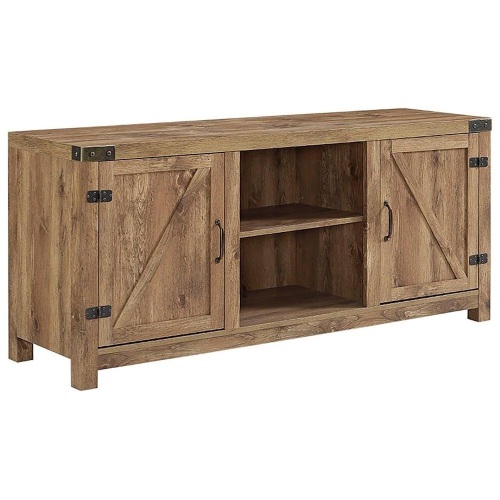 Walker Edison 58" Barn Door TV Stand with Side Doors in Barnwood  - Lot 21