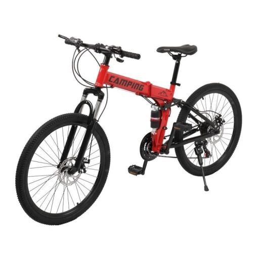 Campingsurvivals 21 Speed Folding Mountain Bikes, with 24 inch Wheels and Dual Disc Brakes - Lot 75