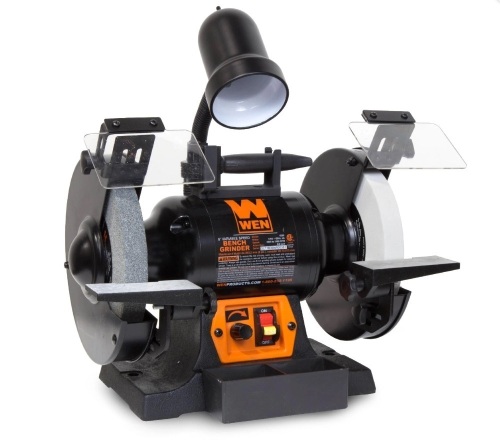 WEN BG4280 5-Amp 8-Inch Variable Speed Bench Grinder with Flexible Work Light  - Lot 97