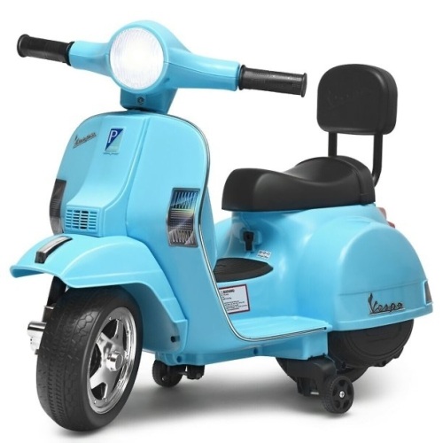 Costway 6V Kids Ride On Vespa Scooter Motorcycle for Toddler w/ Training Wheels  - Lot 356