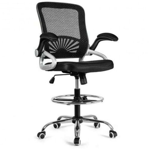 Adjustable Height Flip-Up Mesh Drafting Chair  - Lot 446