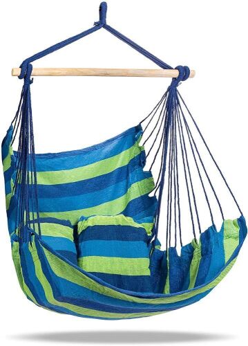 Sorbus Hanging Rope Hammock Chair, Max 265 Lbs - Lot 546