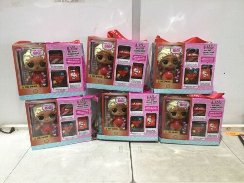 Case of (6) L.O.L. Surprise! Big Baby M.C. Swag Fashion Dolls - Lot 588