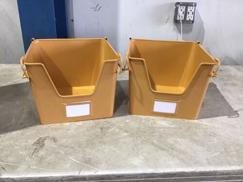 Lot of (2) Small Metal Stackable Storage Bins - Lot 603