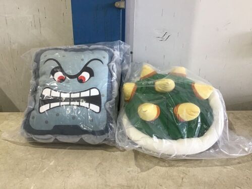 Club Mocchi Mocchi Nintendo Super Mario Mega 15" Plushes, Thwomp & Bowser Shell - Lot 617