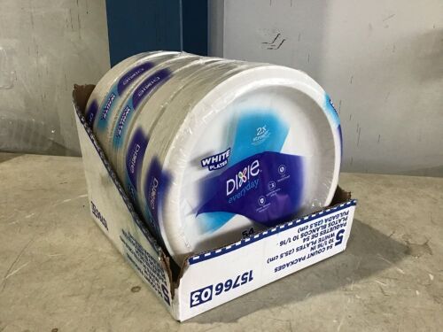 Case of (5) Dixie Everyday Simply White Disposable Paper Plates, 10 1/16", 54 Count - Lot 637