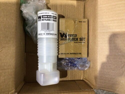 WEN LA162L 5/8" Keyless Drill Chuck with MT2 Arbor Taper & WEN 10423 3 x 2 x 1-Inch Steel-Hardened Precision 123 Blocks, Two Pack - Lot 654
