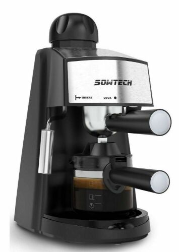 SOWTECH Espresso Maker 3.5 Bar 4 Cup Cappuccino w/ Milk Frother - Lot 674