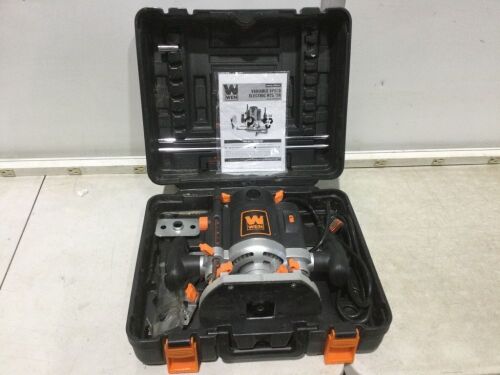 WEN RT6033 15-Amp Variable Speed Plunge Woodworking Router Kit with Carrying Case & Edge Guide - Lot 693
