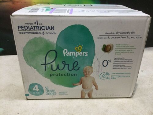 Pampers Pure Protection Baby Diapers, Size 4, 58 ct  - Lot 781