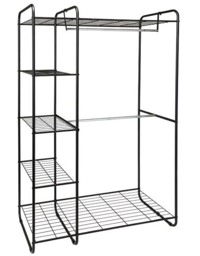 Freestanding Closet Black/Silver - Lot 836