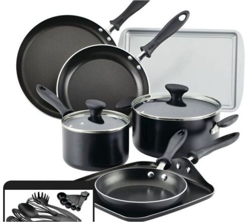 Farberware Reliance 19pc Aluminum Nonstick Cookware Set with Prestige Tools - Lot 931