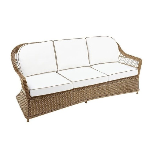 Pier1 Low Apron Wicker Sofa with Cushions in Sand. NEW - Lot 20