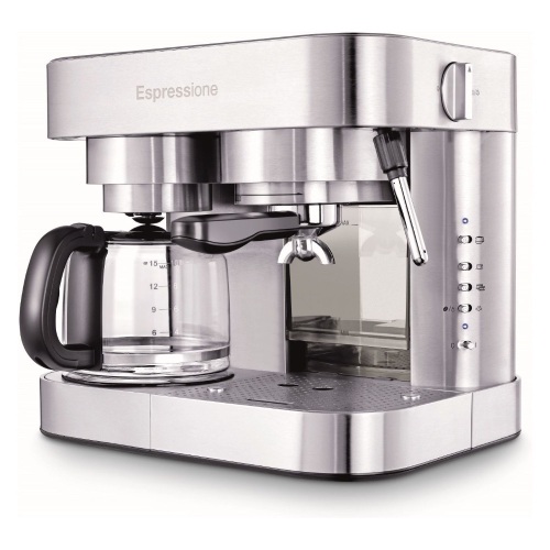 Espressione Stainless Steel Combination Pump Espresso Machine with Thermo Block System & 10-Cup Drip Coffeemaker - New - Lot 52