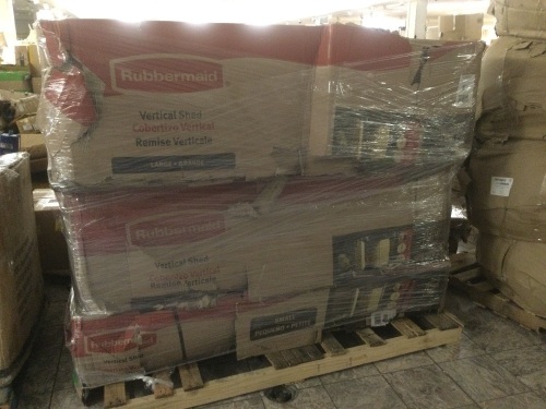 Lot of (3) Rubbermaid Vertical Sheds. Two Large and One Small. UNKNOWN CONDITION. May be Damaged or Incomplete Sheds - Lot 86