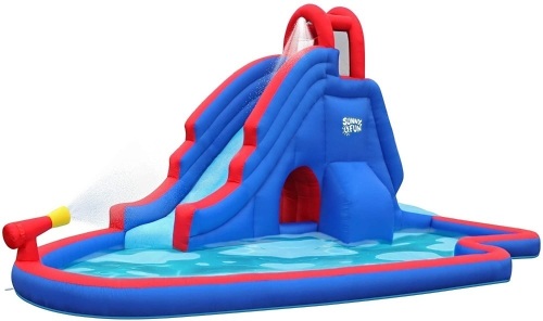 Sunny & Fun Deluxe Inflatable Water Slide Park. Appears New - Lot 94