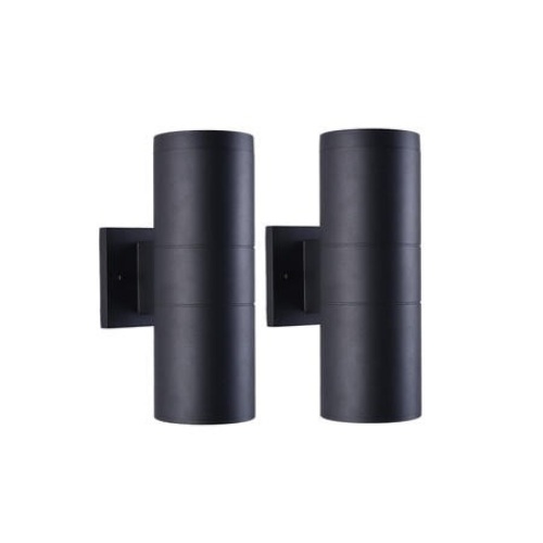 Case of (6) Mirrea Modern Outdoor Porch Lights Matte Black Aluminum Cylinder and Tempered Glass Cover Waterproof Wall Sconce 2 Pack (12 Total Sconces)   - Lot 113
