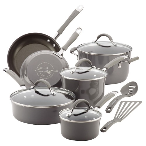 Rachael Ray 12pc Sea Salt Cucina Cookware Set Gray - Appears New - Lot 119