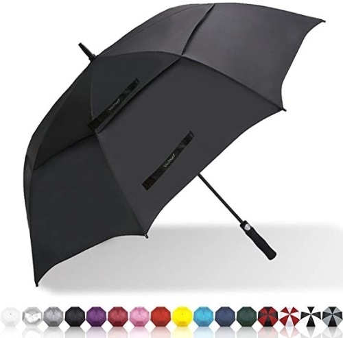 Lot of (5) New Vedouci Large Oversize Golf Umbrellas. Double Canopy Vented Windproof Stick Umbrella with Teflon Coating. $29.99 Each Retail Value - Lot 185
