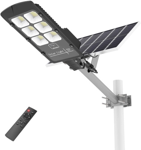 TENKOO 300W Outdoor Solar Street Light 20000 Lumens IP66 Waterproof Motion Sensor Dusk to Dawn Cool White - Appears New   - Lot 212
