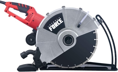 Steel Force KPC 3551 14" Wet/Dry Corded Circular Concrete Saw/Power Angle Cutter 2600W w/Water Line & Guide Roller - Appears New  - Lot 219
