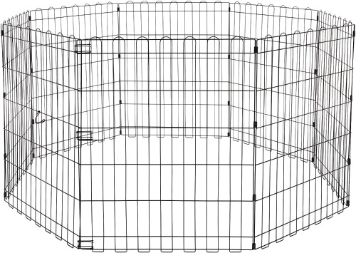 Amazon Basics Foldable Metal Pet Dog Exercise Fence Pen 60 x 60 x 30 Inches - E-Comm Return, Appears New   - Lot 255