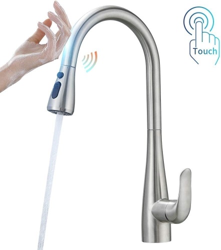 OWOFAN Touch On Kitchen Faucet with Pull Down Sprayer. NEW - Lot 292