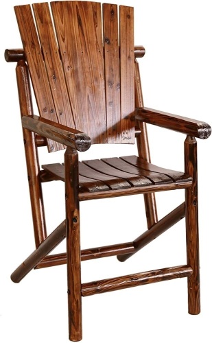Leigh Country Char-Log Bar Arm Chair with Star, Solid Back - Appears New  - Lot 319