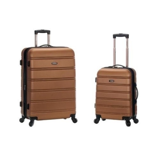 Rockland 2 Piece Expandable ABS Spinner Set, Brown, 20" & 28" - New - Lot 323