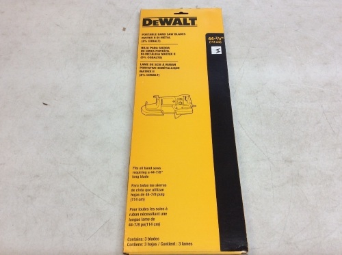 DEWALT Portable Band Saw Blades, 44-7/8-Inch, 3-Pack - Appears New   - Lot 330