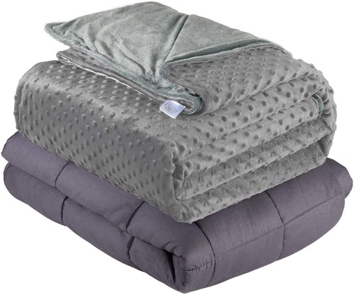 Quility Weighted Blanket for Adults - King Size, 86"x92", 20 lbs - Grey, Grey Cover. NEW. $129 Retail Value - Lot 351