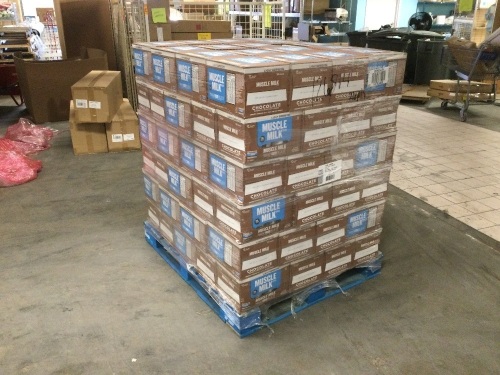 Pallet of (102) Cases of Muscle Milk, Chocolate. Each Case has (12) 17 oz. Bottles. Best by Date of Jan 26, 2021 - Lot 364