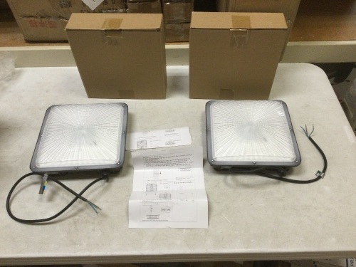 45W LED Canopy Lights, 2-Pack, 5500K White,9.5" x 9.5",100-277V. NEW - Lot 408