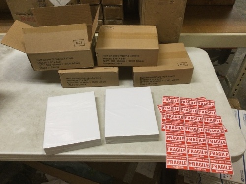 Lot of (4000) Half-Sheet Shipping Labels, 8.5" x 5.5" - Lot 419