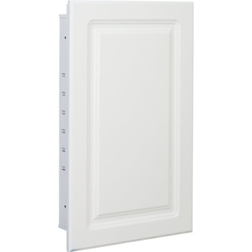 American Pride® 16W x 26"H Raised Panel Recessed Medicine Cabinet Steel Body - New with Damage, Corner Broken on One Shelf  - Lot 428