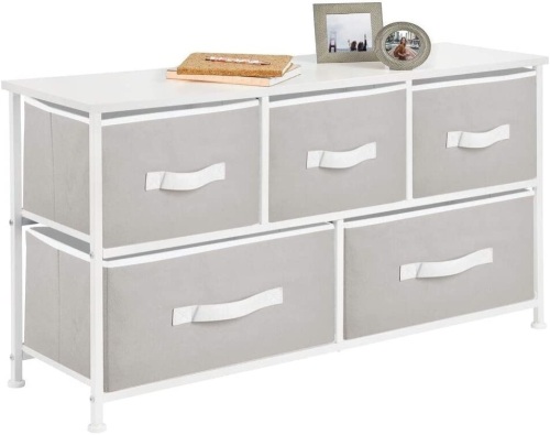 mDesign Wide Dresser Storage Tower, 5 Drawers, Gray - Appears New  - Lot 448