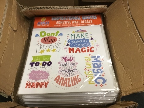 Box of Jesplay Inspirational Quotes Adhesive Wall Decals, See Pics - Appear New  - Lot 452