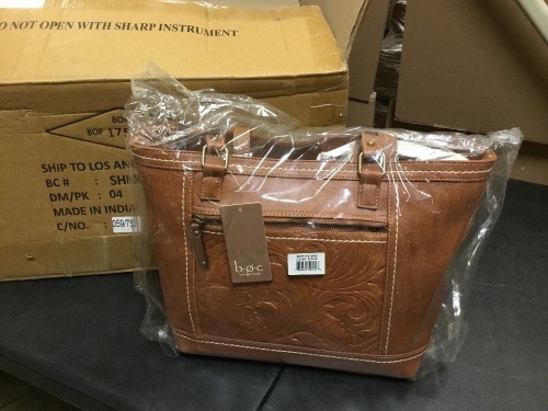Case of (4) B.O.C Handbags with Embossed Patern, Brown - Appear New  - Lot 468