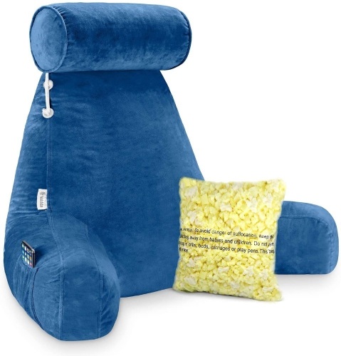 Vekkia Premium Soft Reading & Bed Rest Pillow with Higher Support Arm and Extra Foam, 24” - New - Lot 484