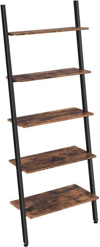 VASAGLE Alinru Ladder Shelf Leaning Shelf, 5-Tier Bookshelf Rack, Rustic Brown - Appears New   - Lot 625