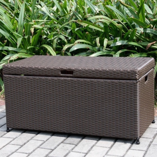 Jeco Espresso Wicker Patio Storage Deck Box - Appears New  - Lot 631